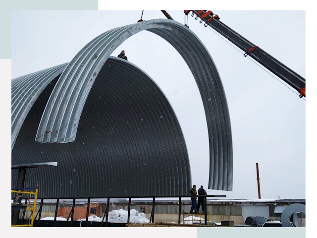 Полукруглые ангары в Нурлате